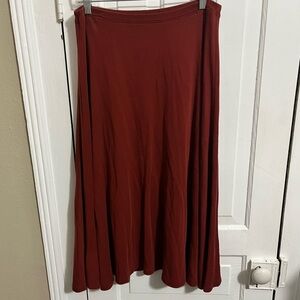 Peruvian Connection Pima Cotton Flared Skirt Persimmon Red Large K